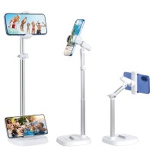 lot 11588 image: UTEBIT Height Adjustable Cell Phone Stand for Desk 360° Rotating, Computer Office Desk Accessories for iPhone 16 Holder Women Kitchen Essentials Fits All Mobile Phones(White)
