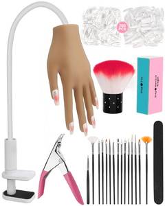 lot 11593 image: Practice Hand for Acrylic Nails, Silicone Hand for Nail Practice, Nail Tips Wont Fall off Nail Hand, Flexible Nail Practice Hand for Beginners,13.7 x 6.29 x 1.88in