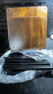 lot 11605 image: Oak Wood Storage Shelves Brand Unknown Size Unknown