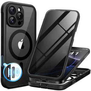 lot 12126 image: BERFY for iPhone 16 Pro Max Case, Compatible with MagSafe, Built-in Privacy Screen Protector and Camera Protection, Anti-Spy Full Body Shockproof Phone Case for 16 Pro Max 6.9, Clear Black