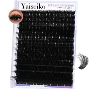 lot 12145 image: Lash Clusters 300D Thick Long 12-25mm Volume Cluster Eyelash Extensions 224Pcs Wispy Individual Lashes D Curl Waterproof Eyelash Clusters Soft False Eyelashes DIY at Home, by Yaiseiko