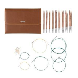 lot 12156 image: Knit Picks Resilience Premium Wood Interchangeable Knitting Needle Set with Case and Stitch Markers (Moonstone Resilience)