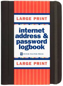 lot 12161 image: 2013 Large Print Internet Address & Password Logbook (removable cover band for security)