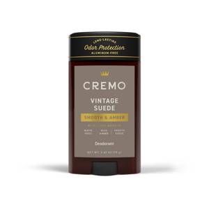 lot 12162 image: Cremo Vintage Suede Aluminum Free Deodorant for Men, 48-hour Long Lasting Odor Protection, 2.65oz (Used)