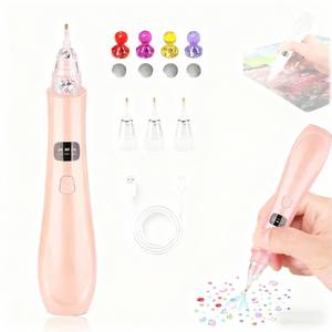 lot 12178 image: Electric Diamond Painting Pen Wireless Vacuum Diamond Art Pen Kits Improves Efficiency of Diamond Art Creation 3 Adjustable Suction Mode DIY Diamond Art Accessories Pen for Beginners(Pink)