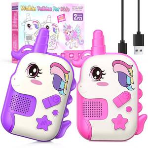 lot 12183 image: Rechargeable Walkie Talkies Toys for Girls Unicorn Toys Walkie Talkies for Kids 2 Pack Easter Birthday Gifts for Grandkids 3 4 5-7 Year Old Girls Age 4-5 6-8 Years Old Basket Stuffers (Turns On)