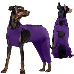 lot 12187 image: Kuoser Thigh Wound Sleeve for Dogs, Dog Recovery Sleeve for Back Legs, Pet Surgical Suit for Large Medium Small Dogs, Purple