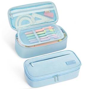 lot 12188 image: SUNEE Cute Pencil Case, Large Capacity Pencil Pouch, Big Storage Organizer for Stationery, Zipper Pen Bag, Back to School Supplies, Office Organizer Makeup Bag, for Teen Girl Boy Men Women, Blue