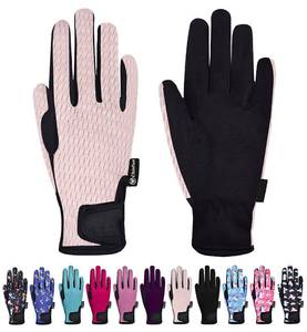 lot 12196 image: ChinFun Kids Horse Riding Gloves Child Summer Gloves Cycling Gloves Perfect for Cycling Riding Running Spring Outdoor Activities Cool Mesh Pink Size XL 12-14