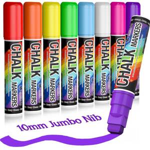 lot 12216 image: KERIFI Window Markers for Cars Washable, 10mm Jumbo Liquid Chalk Pens for Art Wedding Signs, Just Married Car Decorations, Back to School Graduation Celebration, Glass Mirror Bistro Blackboard Poster