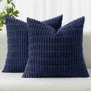 lot 12399 image: MIULEE Pack of 2 Corduroy Decorative Throw Pillow Covers 20x20 Inch Soft Boho Striped Pillow Covers Modern Farmhouse Home Decor for Summer Coastal Sofa Living Room Couch Bed Dak Grey