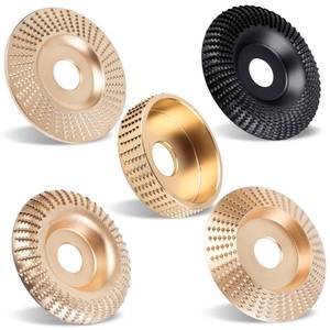 lot 12406 image: Pomsare 5PCS Angle Grinder Wood Carving Disc Set, 4 and 4 12 Angle Grinder Attachments with 58 inch Arbor, StumpGrinder Tool Grinding Wheel Shaping Disc for Wood Cutting, Cutting Wheel