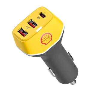 lot 12444 image: Shell Car Charger USB C, 63W 3 Port iPhone Car Charger Fast Charging,45W PD USB C for iPhone 13 ProMaxMini, iPad ProAirMini, MacBook AirPro, Google Pixel, Tablets, GPS.