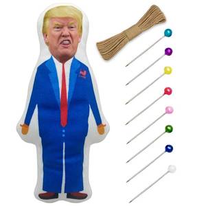 lot 16183 image: PapaLegba 8 inch Donald Trump Voodoo Doll Pin Holder with Pins, Stress Reliever Parody Doll Pin Cushion Political Gag Dog Gift -Locally Designed