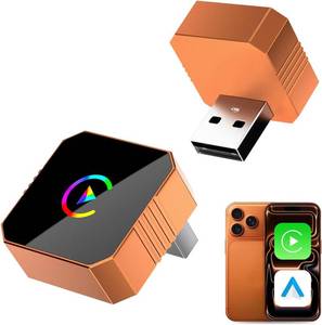 lot 18424 image: 2026 Aimoon Mini Wireless CarPlay Adapter Upgrade Wired to Wireless for CarPlay & Android Auto Plug and Play Fast Auto-Reconnect Stable Control Zero Delay Car Play for iPhone iOS 10 Android 11