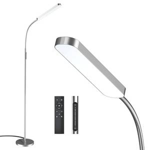 lot 19001 image: Wio-Mio 15w1000lm Bright LED Floor Lamp with Stepless Adjustable 3000K-6000K Colors and Dimmer, Remote and Touch Control Reading Lamp, Adjustable Gooseneck Floor Lamp for Living Room