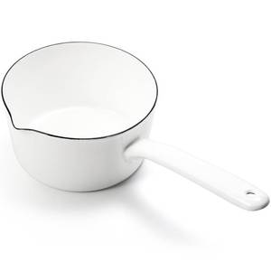 lot 19018 image: Peohud 37 Oz Enamel Milk Pan, Mini Butter Warmer Pan, Nonstick Saucepan with Pour Spout, Milk Melting Boiling Pot for Stove Top