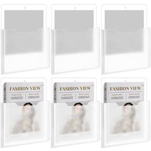 lot 19022 image: Epakh 6 Pack Magnetic File Holder Magnetic Paper Holder Organizer Wall Mounted Mail Magazine Storage Pockets for Refrigerator, Whiteboard, Office, Classroom, Mail Letters Paper(Transparent)
