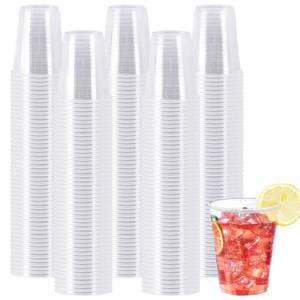 lot 19030 image: SIUQ 600 Pack 5 oz Clear Plastic Cups, Small Disposable Bathroom Mouthwash Cups, HotCold Beverage Drinking Cup for Party, Picnic, Travel, Halloween, Christmas