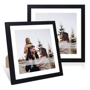 lot 19038 image: ccdcc 12x12 Picture Frame Set of 2, 12 x 12 Wood Photo Frames with Mat for 10x10 or 30x30cm Diamond Art Painting, Wooden Frame with Real Glass Cover for Wall and Tabletop Display,Black