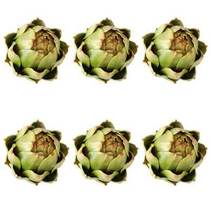 lot 19942 image: GiftYou 6-Pack Large Artificial Artichoke Fake Vegetables and Fruits for Kitchen Decorations (Green)