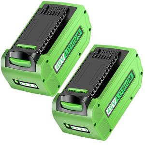 lot 19945 image: 40V Lithium Battery for Greenworks 40 Volt 6.0Ah 29472 29462 2901319 25302 24322 Battery Replacement for Greenworks 40V G-MAX Lawn Mower - 6Ah 2 Pack