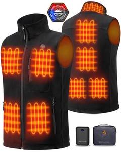 lot 19959 image: GOTOBI Fleece Heated Vest for Men with 16000mAh 7.4V Battery, Ergonomics Heating System, 9 Heating Zones Mens Heated Vest For Outdoor Camping Skiing