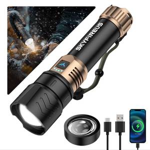 lot 19965 image: SKYFIRE LED Flashlights High Lumens with Ignition Lens,3000lm Super Bright Rechargeable Flashlight,Zoomable,4 Modes,Waterproof Tactical Flash Light for Camping Essentials,Outdoor and Home,Gift