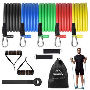 lot 19967 image: Resistance Bands Set, himaly Exercise Bands Workout Bands with Handles, Door Anchor, Carry Bag, Legs Ankle Straps for Strength Training, Exercise Bands Set for Home Gym Outdoor