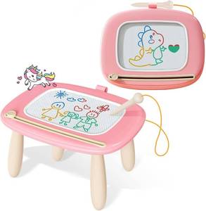 lot 19981 image: Kikidex Magnetic Drawing Board, Toddler Girl Toys for 1-2 Year Old, Doodle Board Pad Learning and Educational Toys for 1 2 3 Year Old Baby Kids Birthday Gift(Soft Pink)