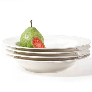 lot 19985 image: Artena Pasta Bowls 20oz, Large Salad Serving Bowls, 10 inch White Soup Bowl, Porcelain Pasta Bowl Set of 4, Rimmed Deep Pasta Plates, Wide and Shallow for Dinner, Microwave Dishwasher Safe