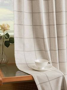 lot 19990 image: THREE GIRLS Pinch Pleated Plaid Curtains Blackout Linen Gingham Curtains for Living Room,Bedroom Checkered Patterned Insulated 84 Inches Long Double Layer 2 Panels Set Printed Design Darkening