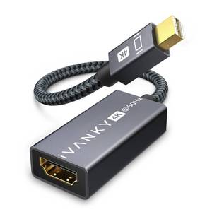 lot 20012 image: IVANKY 4K Active Mini DisplayPort to HDMI Adapter, 4K60Hz, Thunderbolt 1&2 to HDMI Super Slim, Mini DP to HDMI Adapter for MacBook AirPro, Surface ProDockBook, Monitor, Projector-Grey