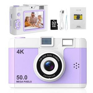 lot 20019 image: 50.0 Mega Pixels Kids Camera for 5-13 Year Old Girls Boys with WiFi,MP3,Video Recording,Children Digital Selfie Video Camcorder 1080P Dual Lens 2.4 Inch HD,32G TF Card (Purple)