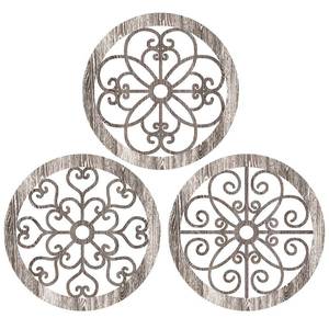 lot 20024 image: Blulu 3 Pieces Thicken Rustic Wall Decor Farmhouse Wall Art Decor Wood Hanging Decoration for Living Room Bedroom Home Indoor Outdoor Office(Popular Style)