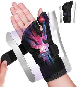 lot 20029 image: TISMOD Carpal Tunnel Wrist Brace Night Support,Wrist Brace with Thumb Support for De Quervains Tenosynovitis Splint,Thumb Spica Splint Left Hand for Women & Men,Black-LXL-Right