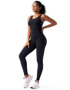 lot 20037 image: Women Rompers Jumpsuits Leotards Bodysuit One Piece Tank Top Outfit �� Tummy Control Workout Jumpers Body Suits One-piece base layer for studio, gym, or street��flattering fit with flexible stretch (size large)