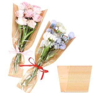 lot 20046 image: Jansun 40Pcs Flower Wrapping Bags Kraft Paper Flower Sleeves for Bouquets Flower Bags for Birthday Wedding Graduation Gift, Florist Wrap Supplies 9.8x17.9 Inch