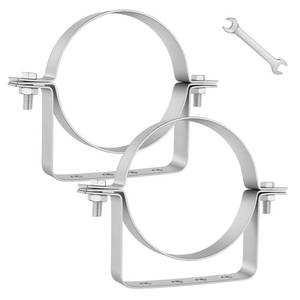 lot 20048 image: Mineye 2Pcs 6 inch Adjustable Vent Wall Strap, Heavy Duty Stainless Steel Chimney Pipe Support Bracket, B Vent Wall Bracket, Round Split Ring Vent Pipe Strap