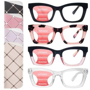 lot 20058 image: SIGVAN 4 Pack Progressive Multifocus Reading Glasses for Women Men Blue Light Blocking Spring Hinge Oprah Style Readers (4 Mix, 2.5)