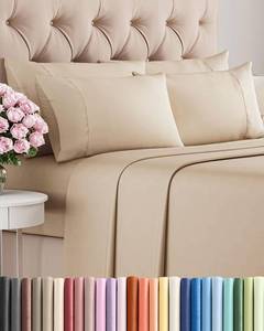 lot 20065 image: King 6 Piece Sheet Set - Comfy Breathable & Cooling - Ultra Soft Hotel Luxury Bedding Set with 8-16 Inch Deep Pockets - 1 Flat & 1 Fitted Sheet & 4 Pillowcases - Cozy, Wrinkle Free & Easy Care - Cream