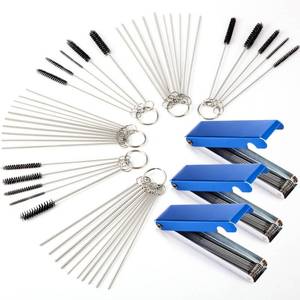 lot 20099 image: Mudder Set of 3 Carburetor Cleaning Tool Kit 84 Pcs Each Set, 30 Cleaning Needles 15 Nylon Brushes 39 Wires Carbon Dirt Jet Remove Cleaner for Motorcycle Atv Moped Welder Carb Spray Guns