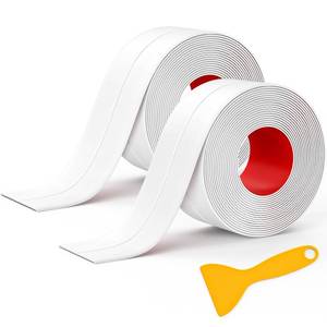 lot 20103 image: Mokani Caulk Tape Waterproof Self Adhesive, 2 Rolls White Caulking Sealant Strip for Kitchen, Countertop, Bathroom, Sink, Bathtub, Toilet, Floor Wall Edge Protector with Sealing Tool (1.5 x 10.5Ft)