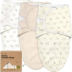 lot 20115 image: 3-Pack Organic Baby Swaddle Sleep Sacks - Swaddles for Newborns, Infant 0-3 Months, Baby Girls, Boys, Soft & Snug Newborn Sleep Sack, Nursery Swaddling Blankets (Bumble Bear, OS)