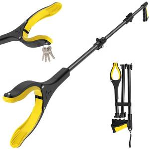 lot 20131 image: 44 Inch Extra Long Grabber Reacher Tool��Foldable Trash Pick Up Stick for Seniors with Strong Grip Magnetic��360°Rotating Anti-Slip Jaw 4 Wide Claw Opening,Hand Grabber for Reaching