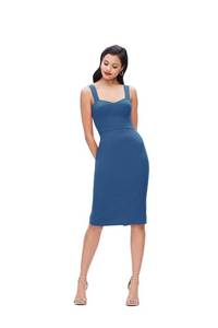 lot 20143 image: Dress the Population Womens Nicole Sweetheart Neck Bodycon MIDI Dress, Peacock Blue, Small