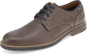 lot 11555 image: Dockers Mens Gray Leather Oxford Shoes