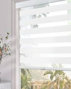 lot 11603 image: Persilux Cordless Zebra Blinds 24x72 White