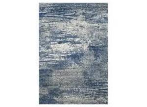 lot 17256 image: Modern Machine Washable Area Rug - Blue Distressed Pattern