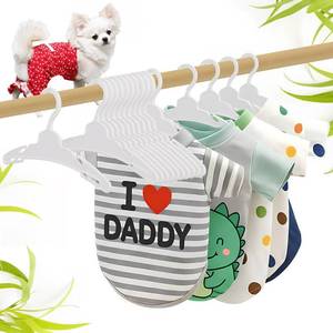 lot 1160 image: Threehoney 48 Pcs Dog Clothes Hangers 7 Inch Wide Non-Slip Plastic Pet Clothes Hangers Pet Clothing Holder Coat Hanger for Small Dog Cat Puppy Chihuahuas(White)